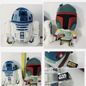 TWO Star Wars R2D2‎ & Boba Fett R2-D2 Talking Soft Toy Plush Both Work